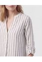 Camisa Cuello Neru Con Manga Ajustable   Para Mujer Blanco Patprimo de Patprimo