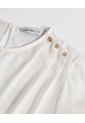 Blusa Con Botones En Hombro  Curvy  Para Mujer Blanco Patprimo de Patprimo