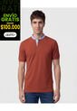 Polo Con Cuello Neru Y Pechera   Para Hombre Naranja Patprimo de Patprimo