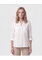 Blusa Manga Larga Con Escote En V Para Mujer  Para Mujer Blanco Patprimo de Patprimo
