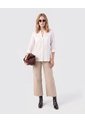 Blusa Manga Larga Con Escote En V Para Mujer  Para Mujer Blanco Patprimo de Patprimo