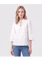 Blusa Unicolor Con Nudo Frontal Para Mujer  Para Mujer Blanco Patprimo de Patprimo