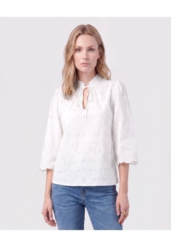 Blusa Unicolor Con Nudo Frontal Para Mujer  Para Mujer Blanco Patprimo Patprimo