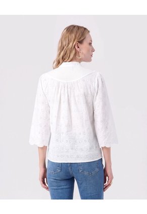 Blusa Unicolor Con Nudo Frontal Para Mujer  Para Mujer Blanco Patprimo