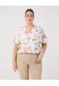 Camiseta Con Cuello En V  Curvy  Para Mujer Blanco Patprimo de Patprimo