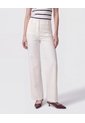 Pantalón Recto Con Bolsillo Frontal Para Mujer  Para Mujer Blanco Patprimo de Patprimo
