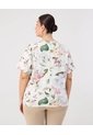 Camiseta Con Cuello En V  Curvy  Para Mujer Blanco Patprimo de Patprimo