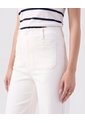 Pantalón Recto Con Bolsillo Frontal Para Mujer  Para Mujer Blanco Patprimo de Patprimo
