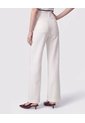 Pantalón Recto Con Bolsillo Frontal Para Mujer  Para Mujer Blanco Patprimo de Patprimo