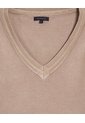 Saco Tejido Cuello En V   Para Mujer Beige Patprimo de Patprimo