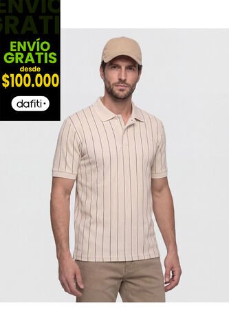 Polo  Manga Corta Con Cuello De Rib  Para Hombre Beige Patprimo Patprimo
