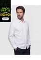 Camisa Non Iron Manga Larga Sin Bolsillo  Para Hombre Blanco Patprimo de Patprimo