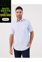 Camisa De Manga Corta Regular Fit   Para Hombre Azul Patprimo de Patprimo