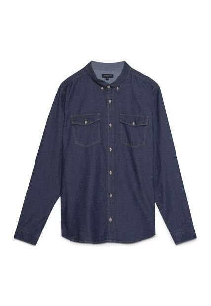 Camisa Para Hombre Manga Larga Con Bolsillo Color Azul  Marca Patprimo #44012762