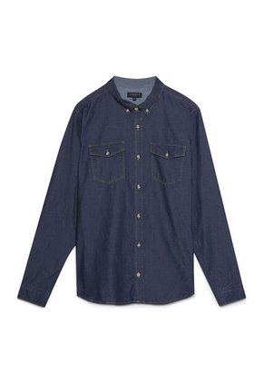 Camisa Para Hombre Manga Larga Con Bolsillo Color Azul Marca Patprimo #44012762