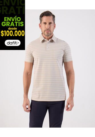 Polo  Para Hombre Cuello Maquina Con Bolsillo Color Beige Marca Patprimo #44117235 Patprimo