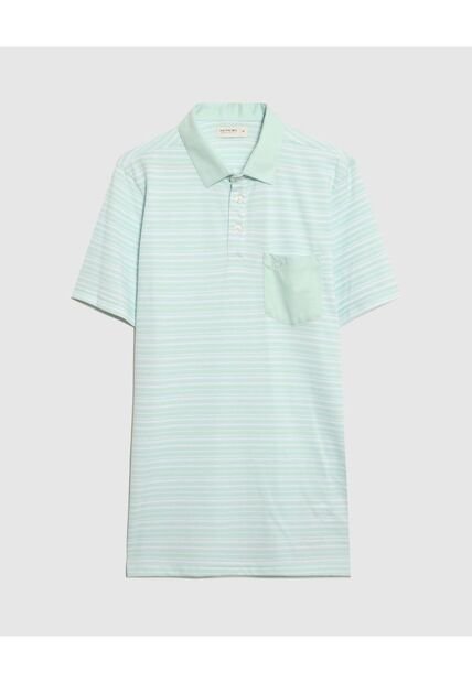Polo Cuello Duro Con Franjas  Para Hombre Verde Patprimo