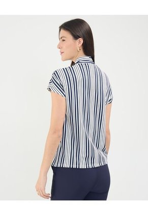 Camiseta Para Mujer Manga Corta Cuello V Color Azul Oscuro Marca Patprimo #30093692