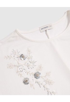 Camiseta  Para Mujer Manga Corta Cuello Redondo Color Blanco Marca Patprimo #14091455