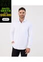 Camisa Formal De Manga Larga Con Bolsillo   Para Hombre Blanco Patprimo de Patprimo