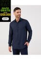 Camisa Formal De Manga Larga Con Bolsillo   Para Hombre Azul Patprimo de Patprimo