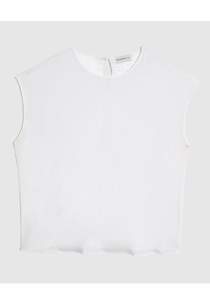 Blusa  Para Mujer Manga Corta Color Blanco Marca Patprimo #14121416