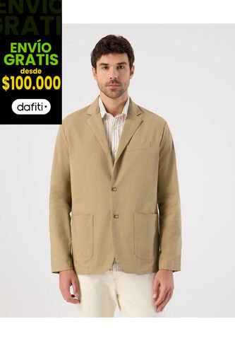 Blazer Con Bolsillos   Para Hombre Beige Patprimo Patprimo