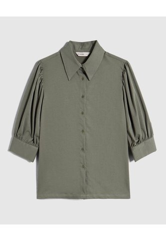 Camisa Camisera Con Mangas Recogidas Para Mujer  Para Mujer Verde Patprimo Patprimo