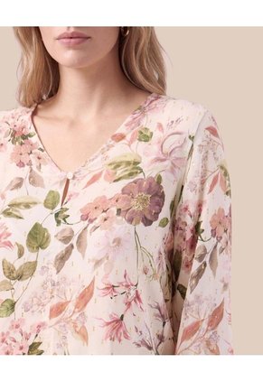 Blusa Escote En V Con Botón Para Mujer  Para Mujer Rosado Patprimo
