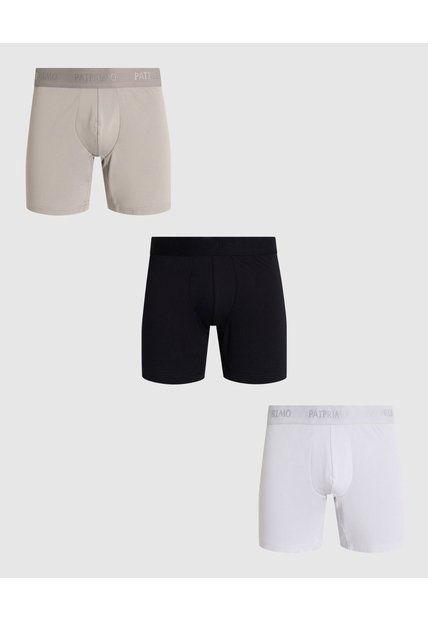 Pack X3 De Bóxer Para Hombre Con Elástico Contramarcado X3 Para Hombre Negro Patprimo