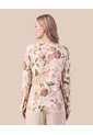 Blusa Escote En V Con Botón Para Mujer  Para Mujer Rosado Patprimo de Patprimo
