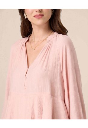 Blusa Con Ruedos Escalonados Para Mujer Para Mujer Rosado Patprimo