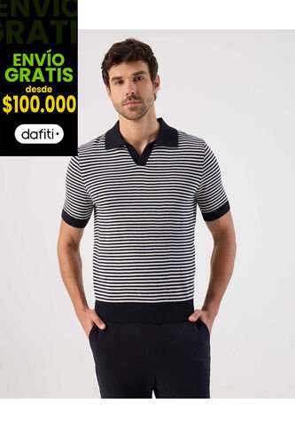 Polo  Para Hombre Cuello Maquina Sin Bolsillo Color Azul Marca Patprimo #44112787 Patprimo