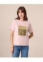 Camiseta De Cuello Redondo Para Mujer  Para Mujer Rosado Patprimo de Patprimo