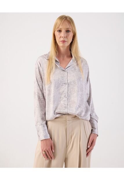 Camisa  Para Mujer Manga Larga Color Gris Marca Patprimo #30010730