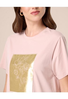 Camiseta De Cuello Redondo Para Mujer Para Mujer Rosado Patprimo