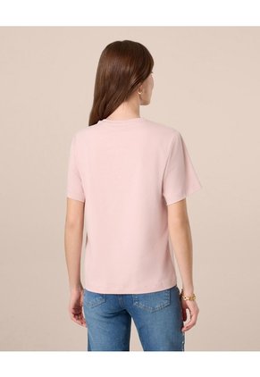 Camiseta De Cuello Redondo Para Mujer Para Mujer Rosado Patprimo