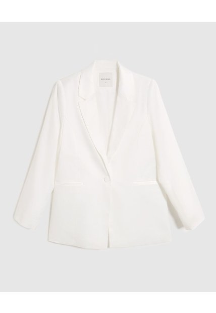 Blazer Para Mujer Con Ajuste De Botón  Para Mujer Blanco Patprimo