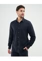 Camisa Para Hombre Manga Larga Con Bolsillo Cuello Casual M Color Azul Oscuro Marca Patprimo #44013093 de Patprimo