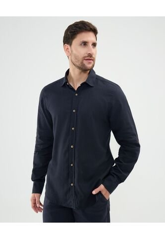Camisa Para Hombre Manga Larga Con Bolsillo Cuello Casual M Color Azul Oscuro Marca Patprimo #44013093 Patprimo