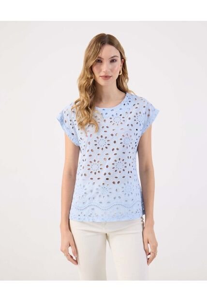 Blusa  Para Mujer Manga Corta Color Azul Marca Patprimo #30123622