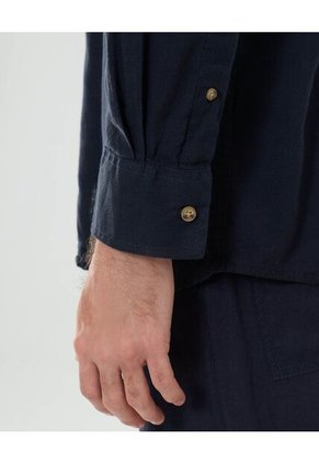 Camisa Para Hombre Manga Larga Con Bolsillo Cuello Casual M Color Azul Oscuro Marca Patprimo #44013093