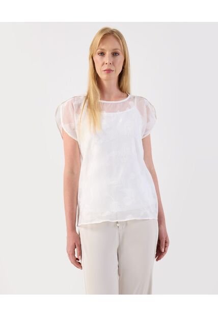 Blusa  Para Mujer Manga Corta Color Blanco Marca Patprimo #30123655
