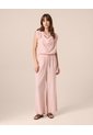 Pantalón Fluido De Silueta Amplia Para Mujer  Para Mujer Rosado Patprimo de Patprimo