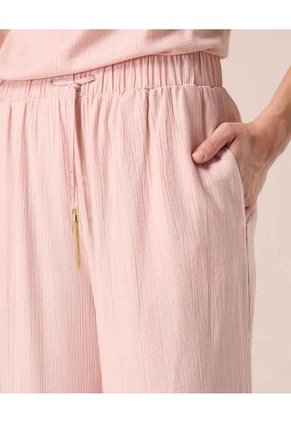 Pantalón Fluido De Silueta Amplia Para Mujer  Para Mujer Rosado Patprimo
