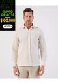 Guayabera Con Textura Sutil Resort   Para Hombre Crema Patprimo de Patprimo