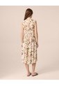 Vestido Midi Con Cintura Nido De Abeja Para Mujer  Para Mujer Crema Patprimo de Patprimo
