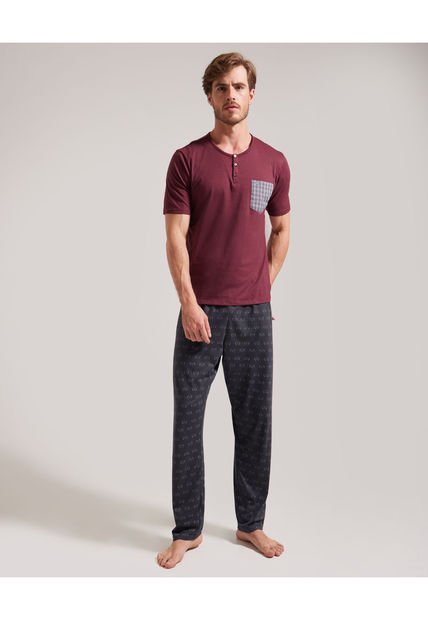 Pijama Para Hombre M/C P/C Color Vino Marca Patprimo #44040179