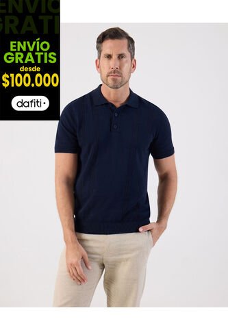 Polo  Para Hombre Cuello Tejido Sin Bolsillo Color Azul Marca Patprimo #44112789 Patprimo