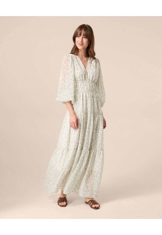 Vestido Largo Con Cintura Enresortada Para Mujer  Para Mujer Verde Patprimo Patprimo